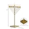 Vintiquewise Large Antique Gold Nine Branch Electric Chabad Style Hanukkah Menorah with Flame Shaped LED Bulbs QI004626 - alternate 5